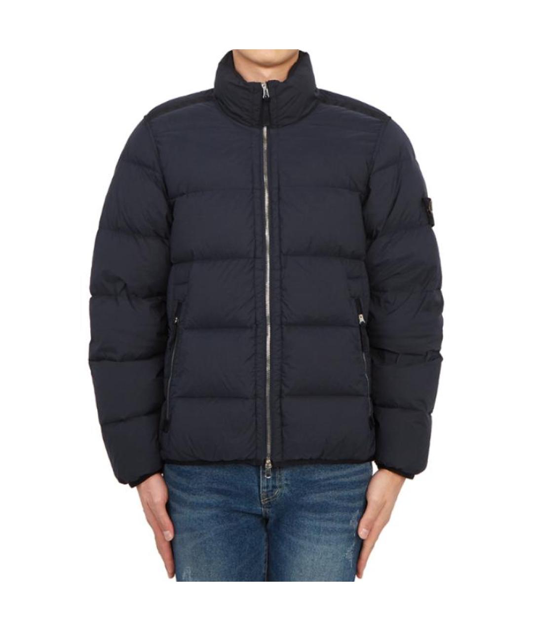 STONE ISLAND Темно-синий пуховик, фото 4