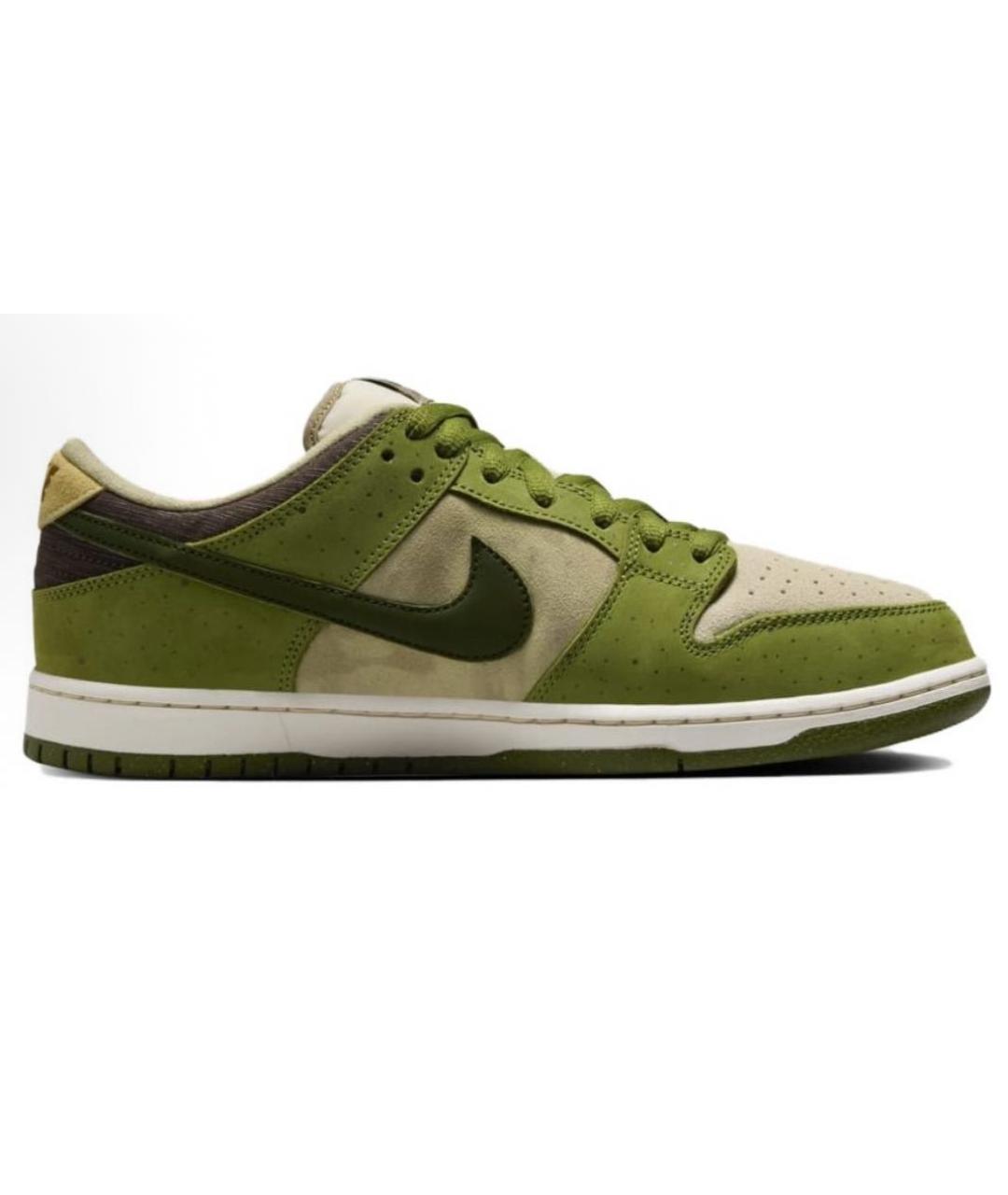 NIKE Зеленые замшевые низкие кроссовки / кеды, фото 1