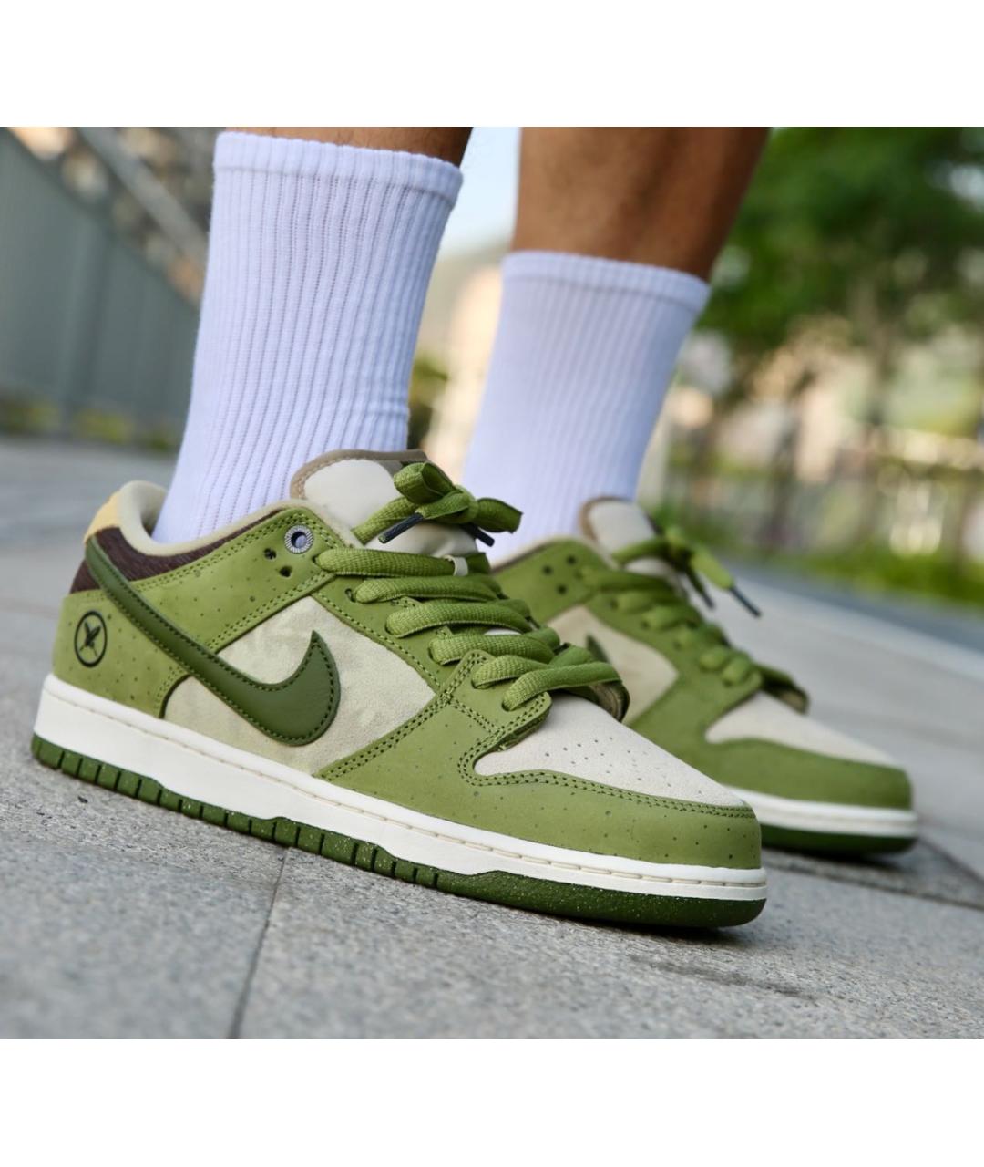 NIKE Зеленые замшевые низкие кроссовки / кеды, фото 5