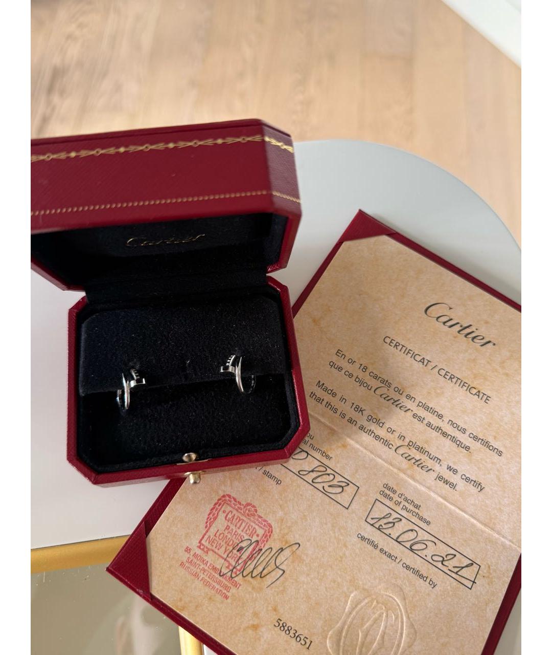 CARTIER Серебряные серьги из белого золота, фото 2