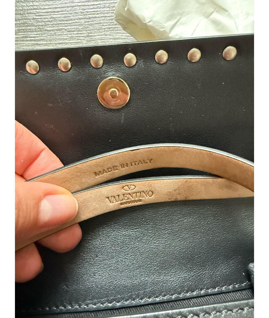 VALENTINO Черная кожаная поясная сумка, фото 6