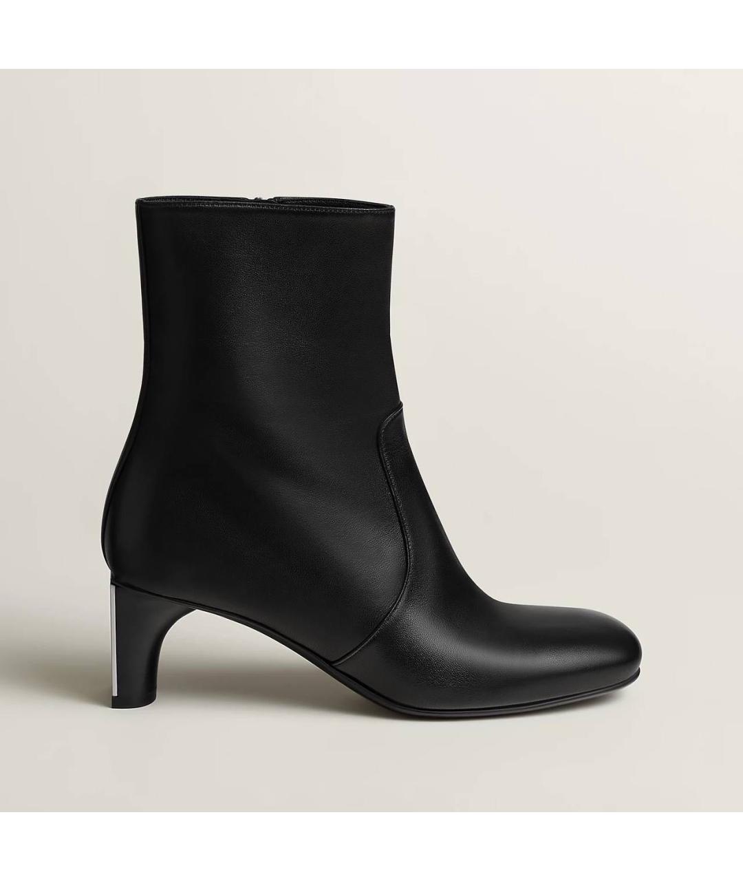 HERMES Черные кожаные ботильоны, фото 7