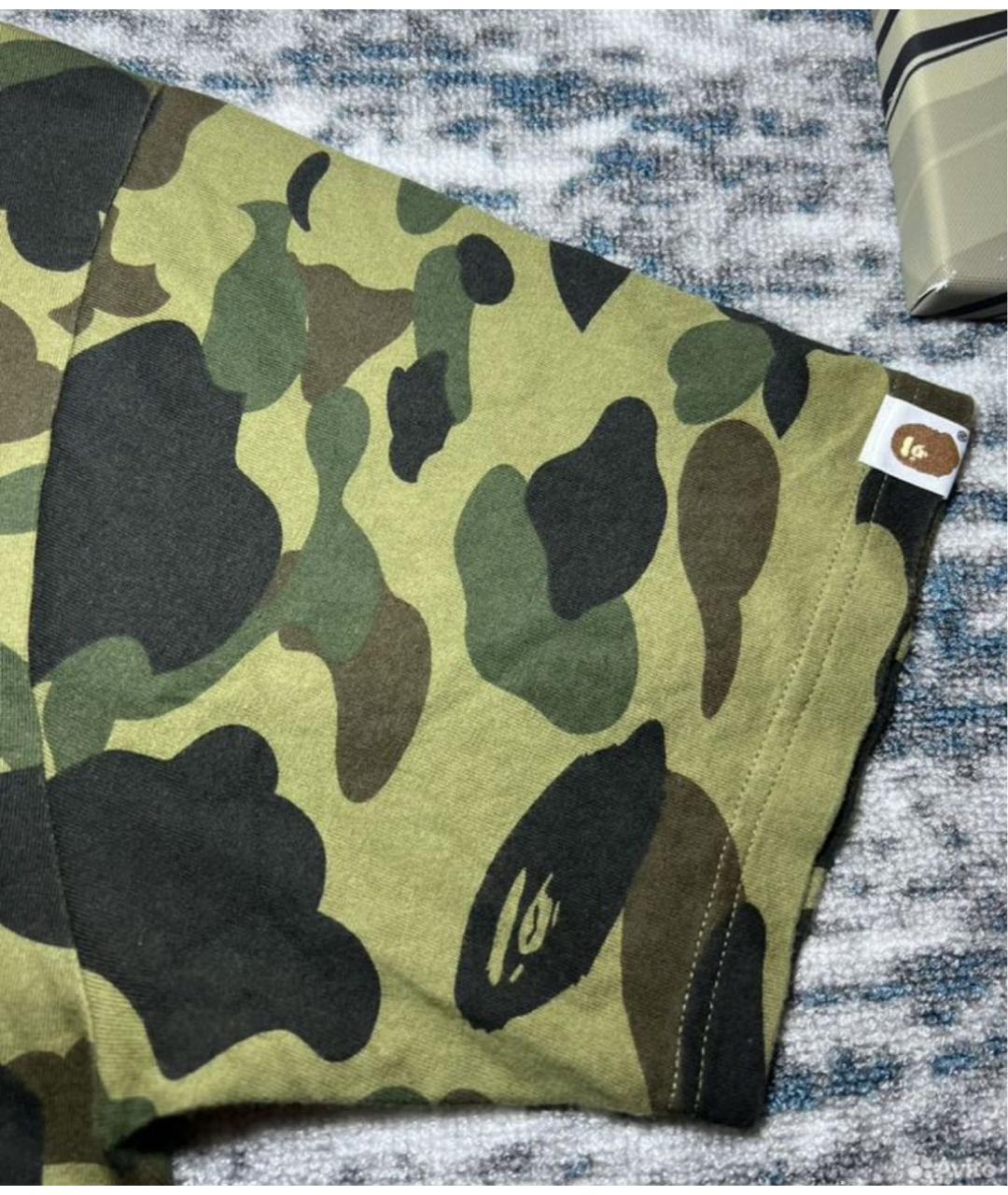 BAPE Хаки хлопковая футболка, фото 5