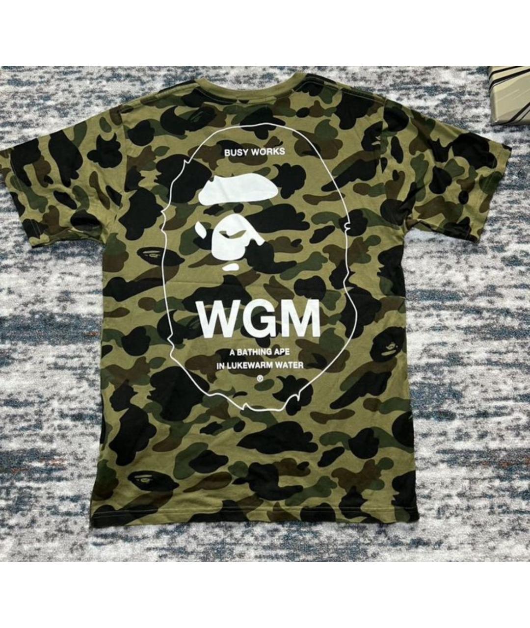 BAPE Хаки хлопковая футболка, фото 2