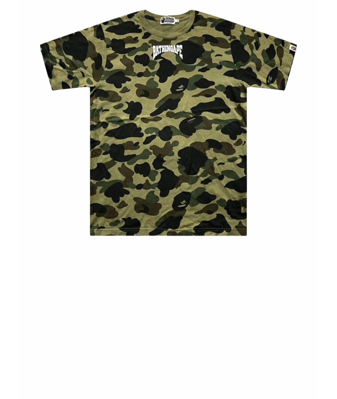 BAPE Хаки хлопковая футболка, фото 1
