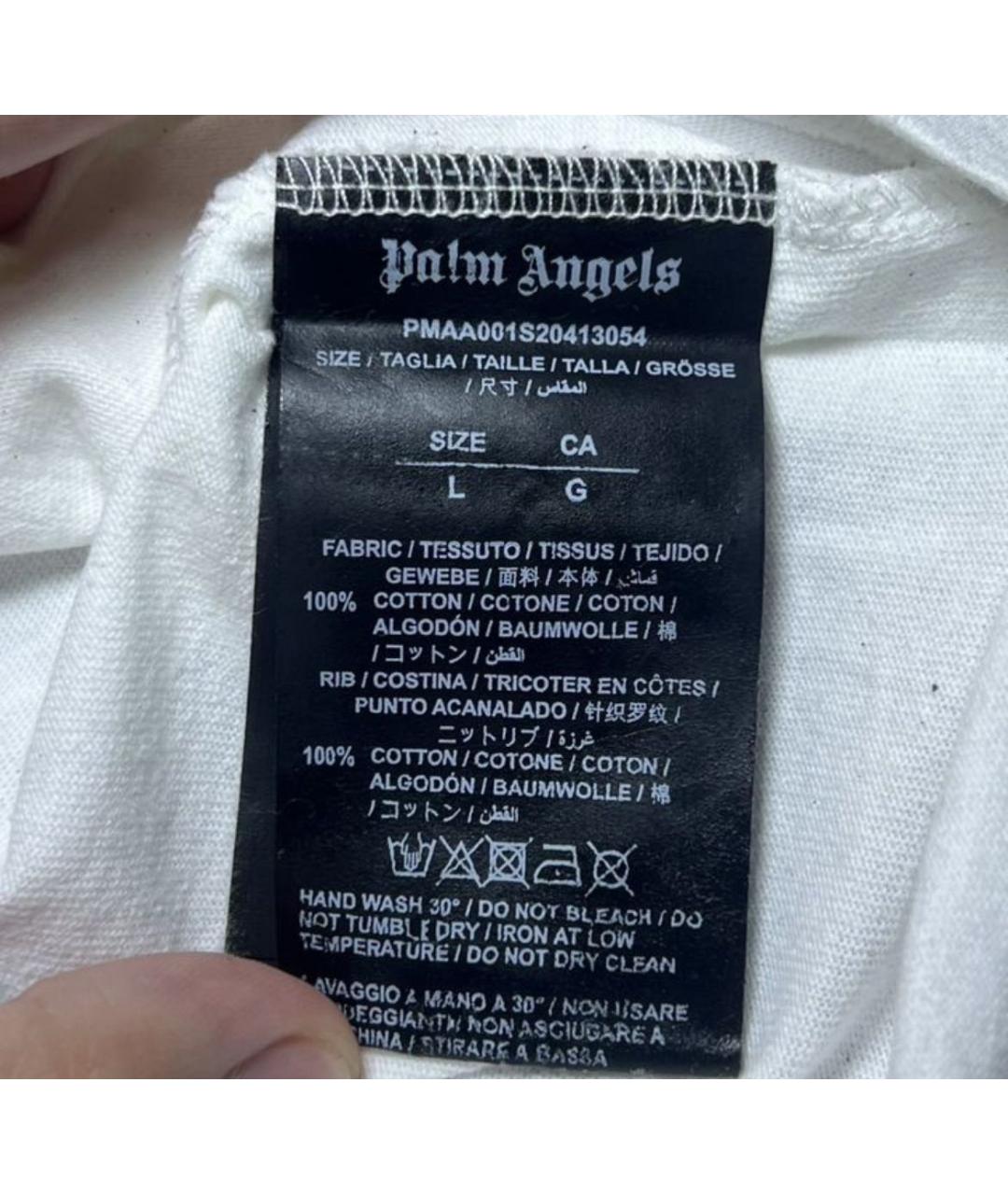 PALM ANGELS Белая хлопковая футболка, фото 6