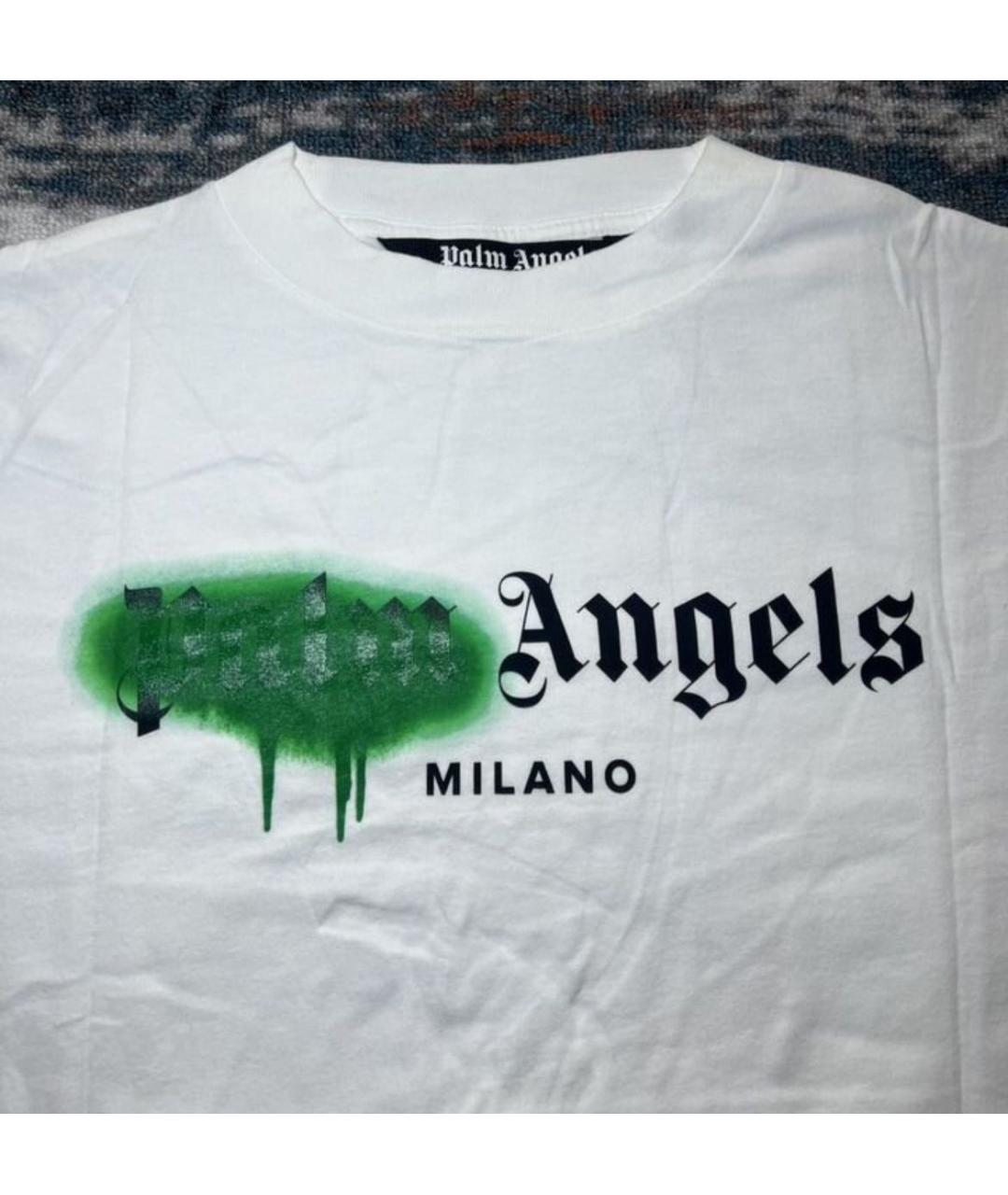 PALM ANGELS Белая хлопковая футболка, фото 3