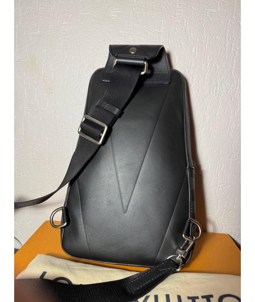 LOUIS VUITTON Черная кожаная сумка на плечо, фото 2