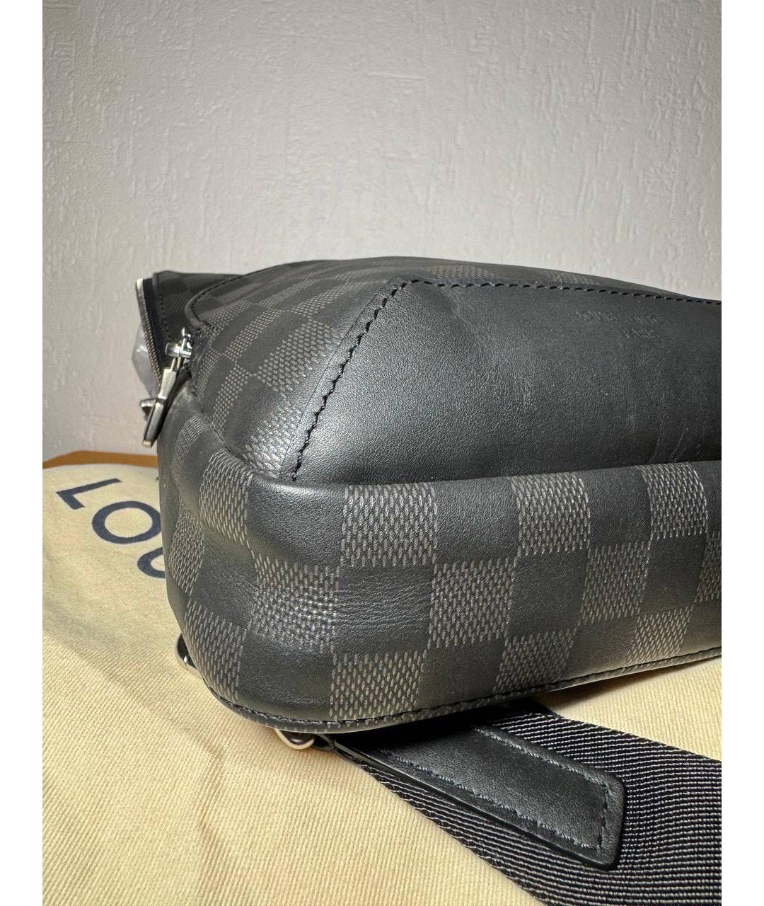 LOUIS VUITTON Черная кожаная сумка на плечо, фото 7
