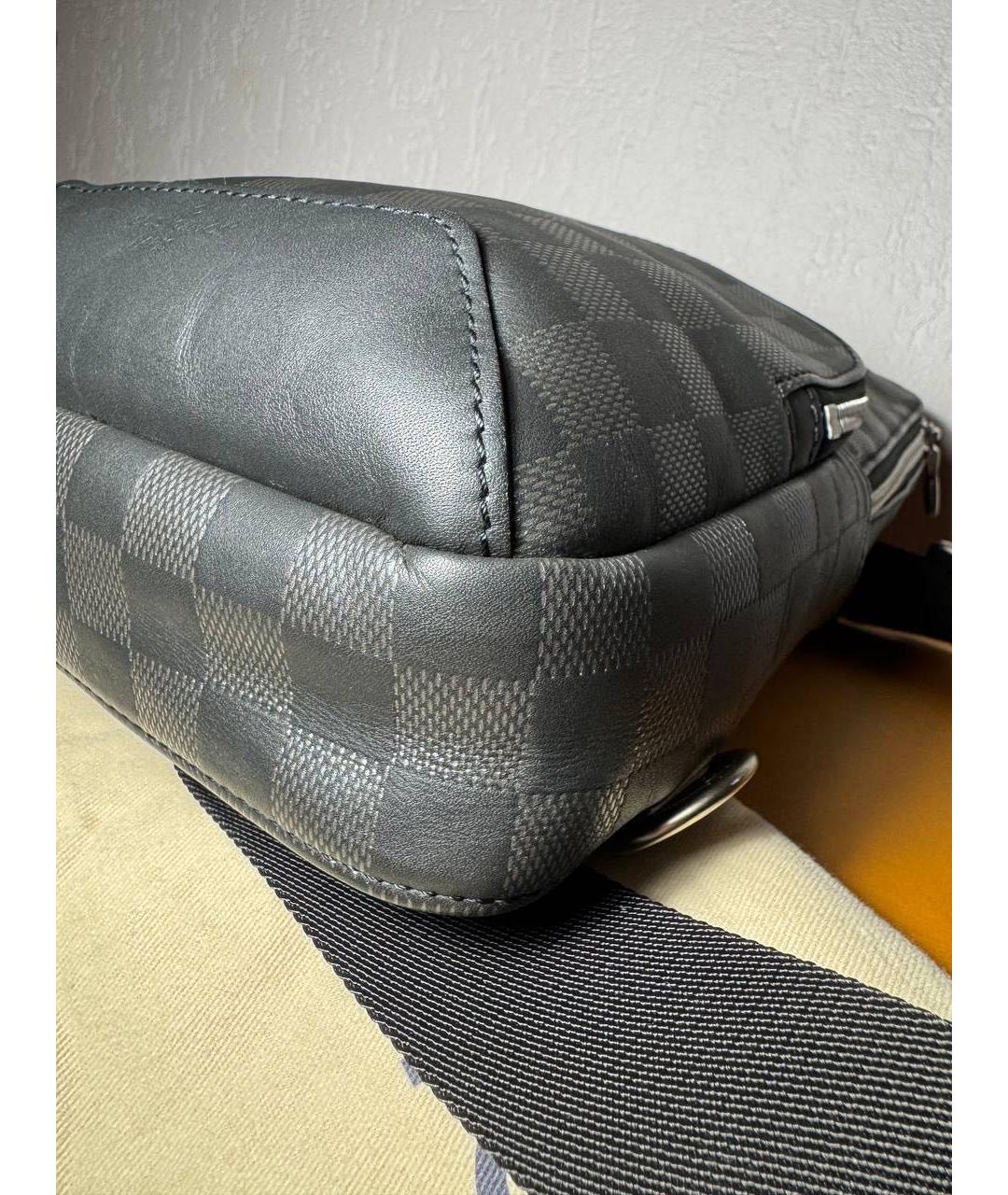 LOUIS VUITTON Черная кожаная сумка на плечо, фото 6