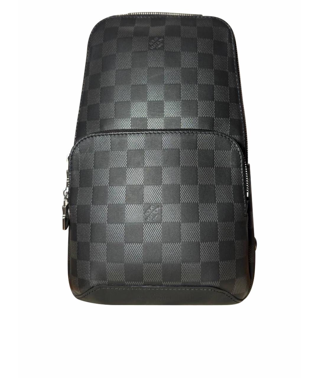 LOUIS VUITTON Черная кожаная сумка на плечо, фото 1