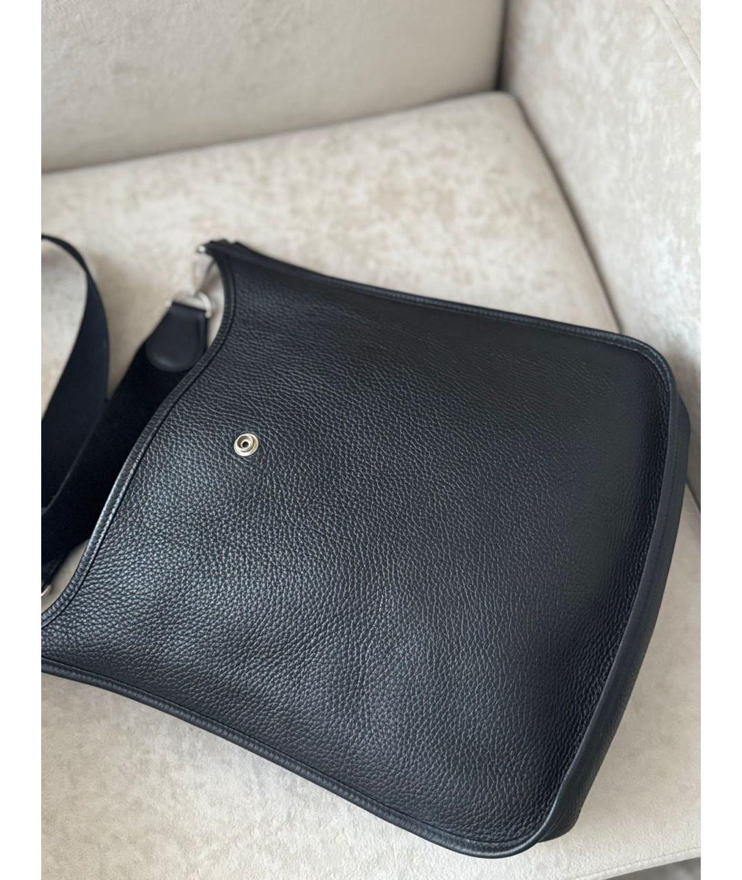 HERMES Черная кожаная сумка через плечо, фото 4