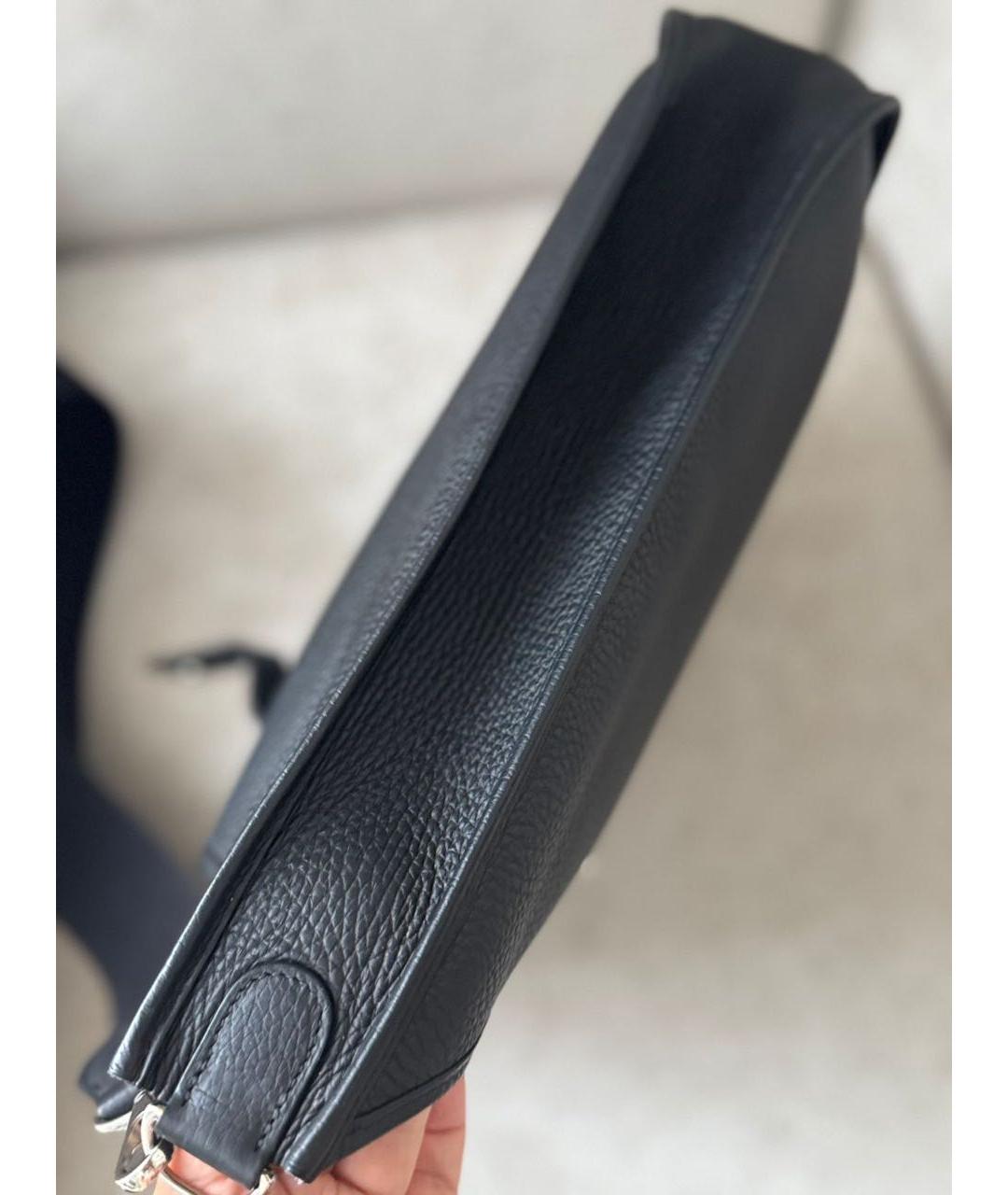 HERMES Черная кожаная сумка через плечо, фото 8