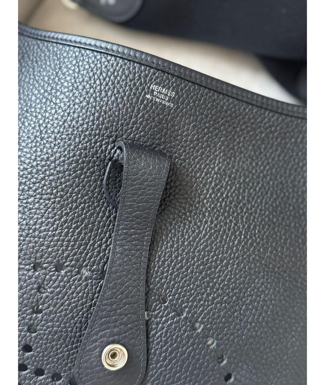 HERMES Черная кожаная сумка через плечо, фото 6