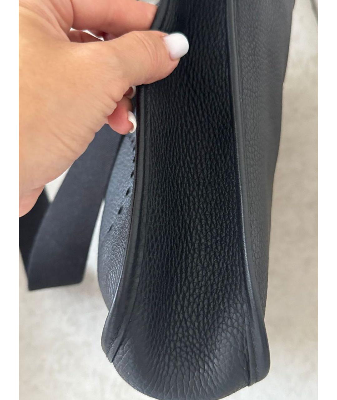 HERMES Черная кожаная сумка через плечо, фото 3