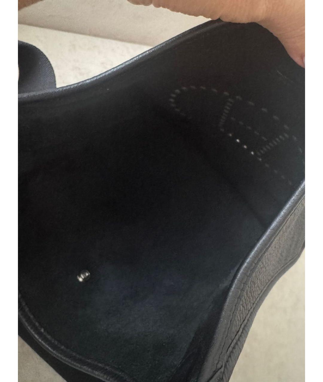 HERMES Черная кожаная сумка через плечо, фото 7