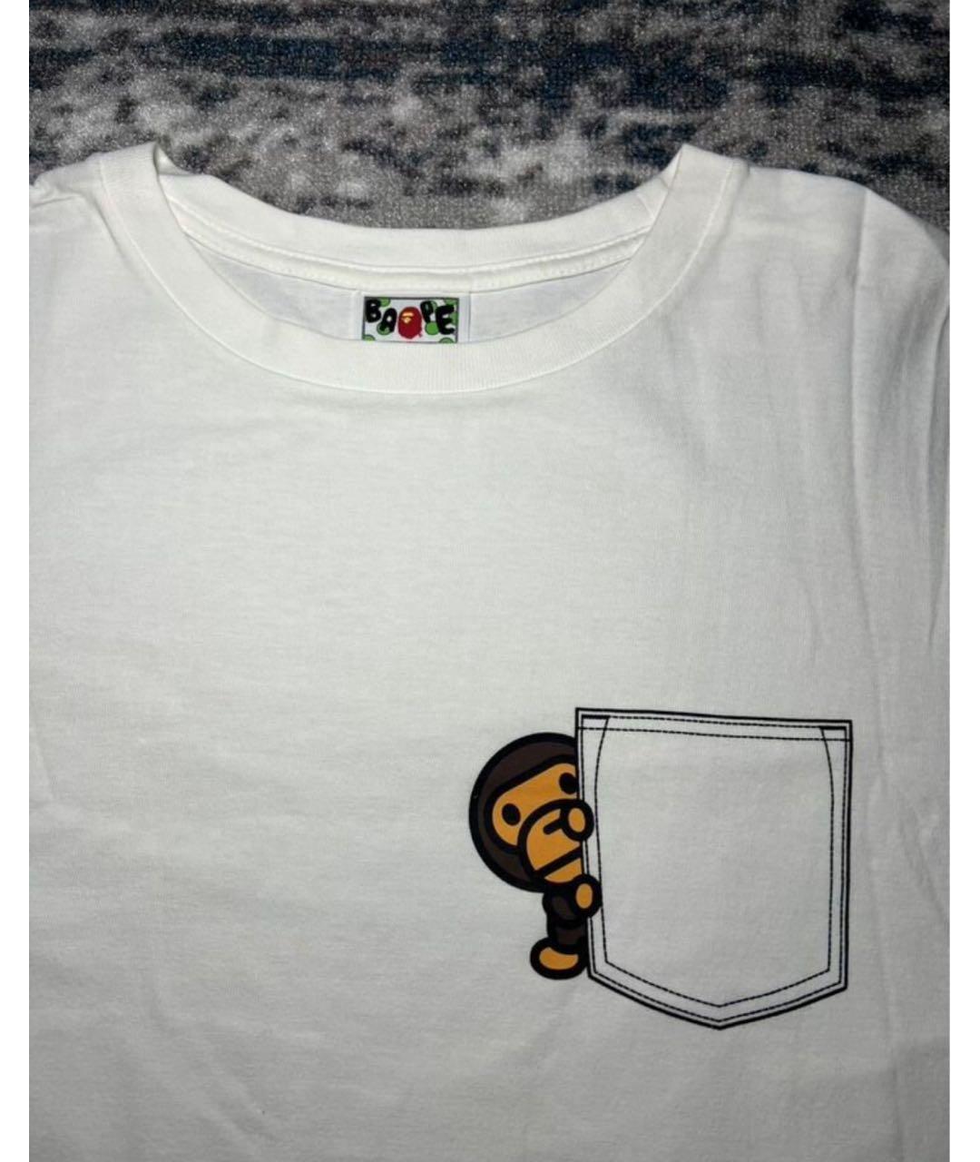 BAPE Белая хлопковая футболка, фото 5