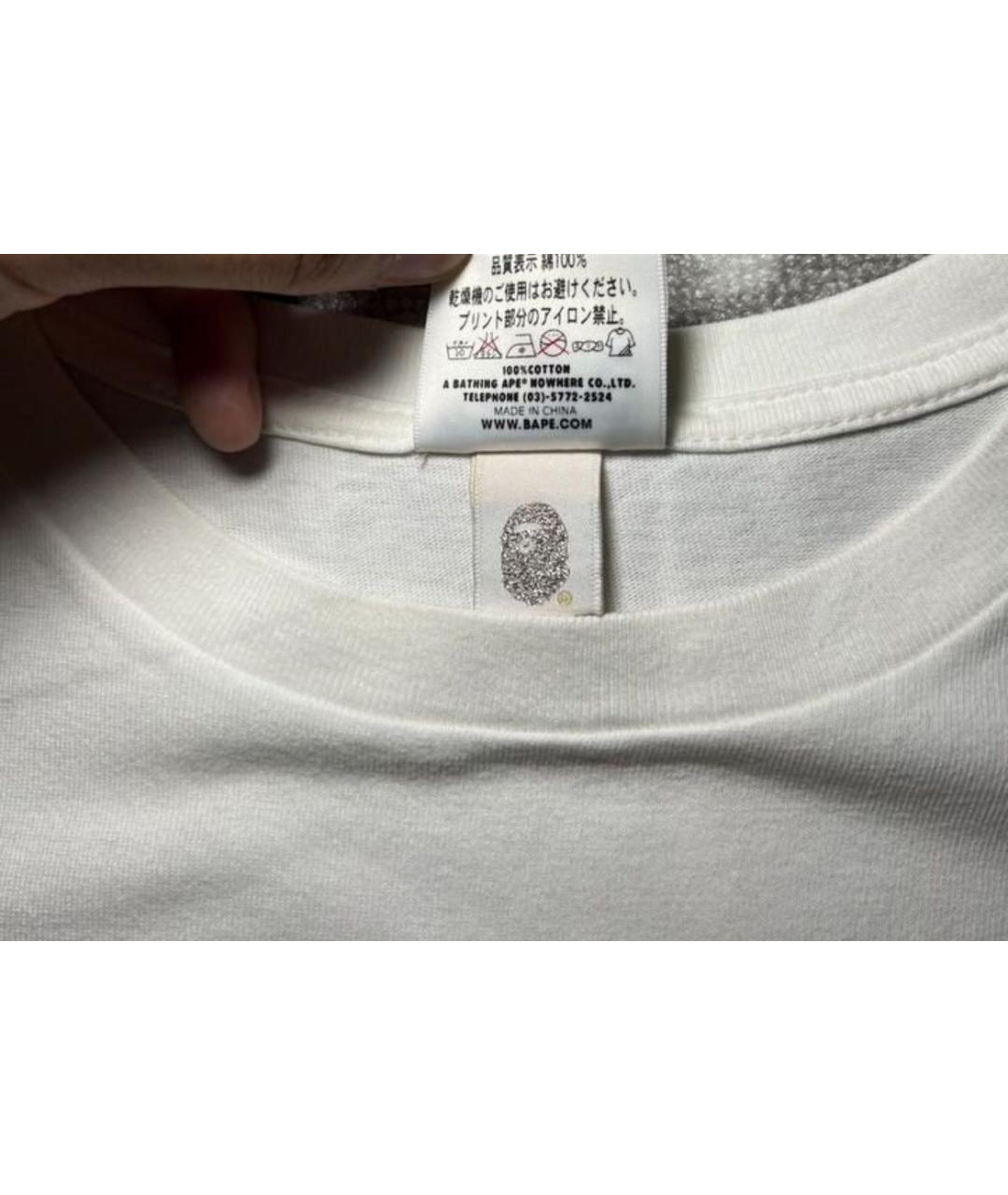 BAPE Белая хлопковая футболка, фото 6
