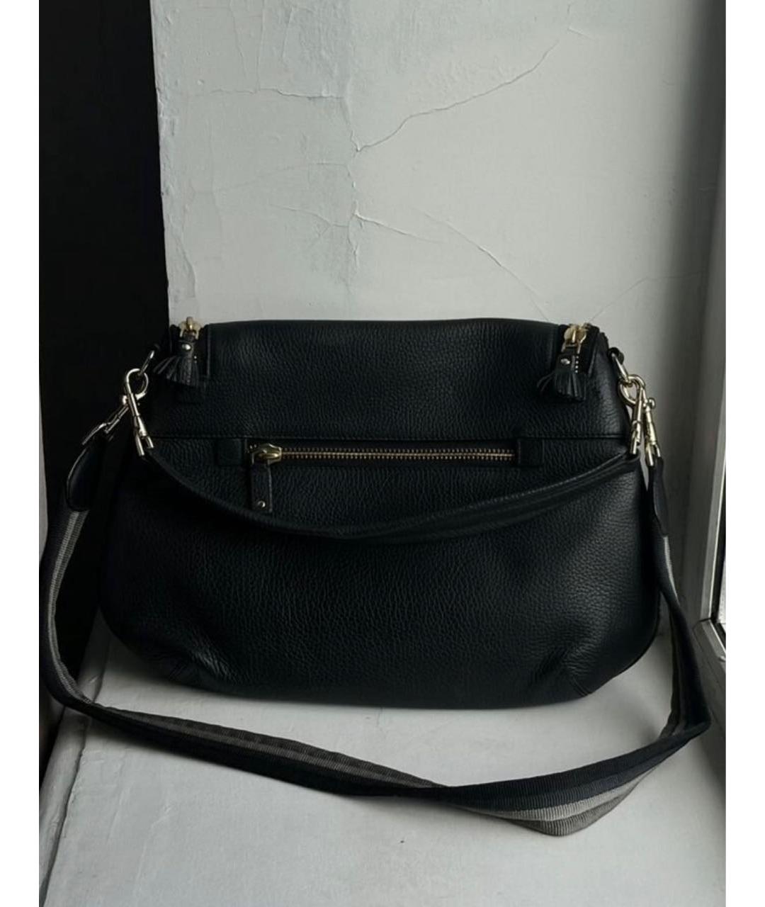 ANYA HINDMARCH Черная кожаная сумка через плечо, фото 5