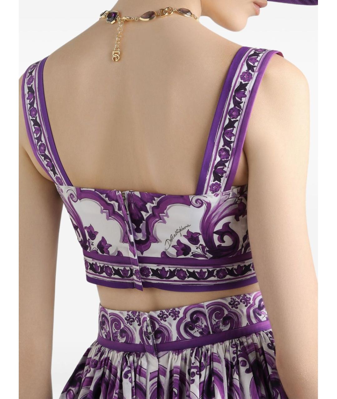 DOLCE&GABBANA Фиолетовая хлопковая майка, фото 5