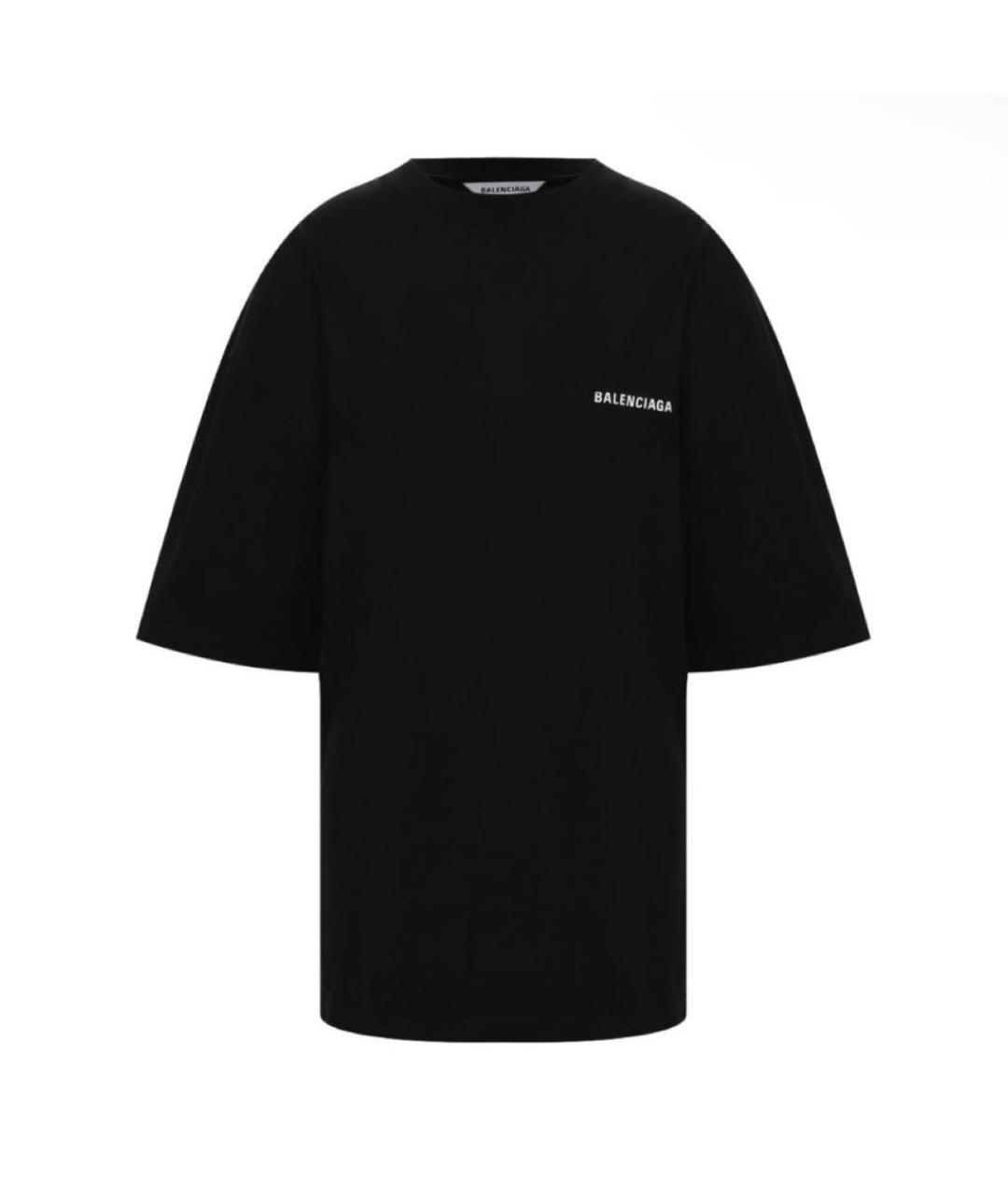 BALENCIAGA Черная хлопковая футболка, фото 4