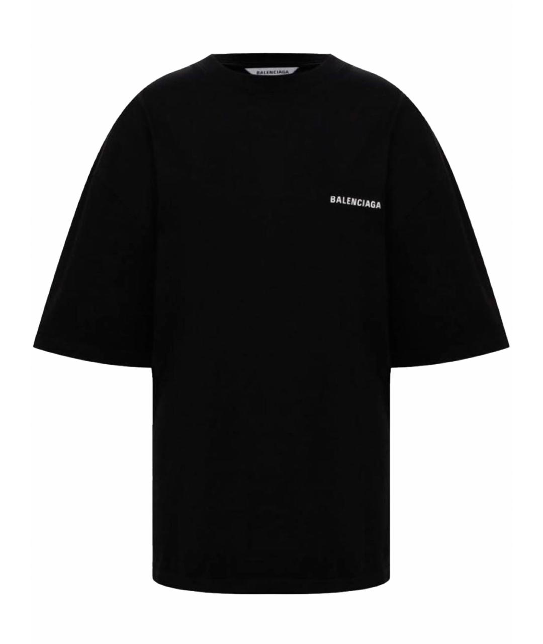BALENCIAGA Черная хлопковая футболка, фото 1