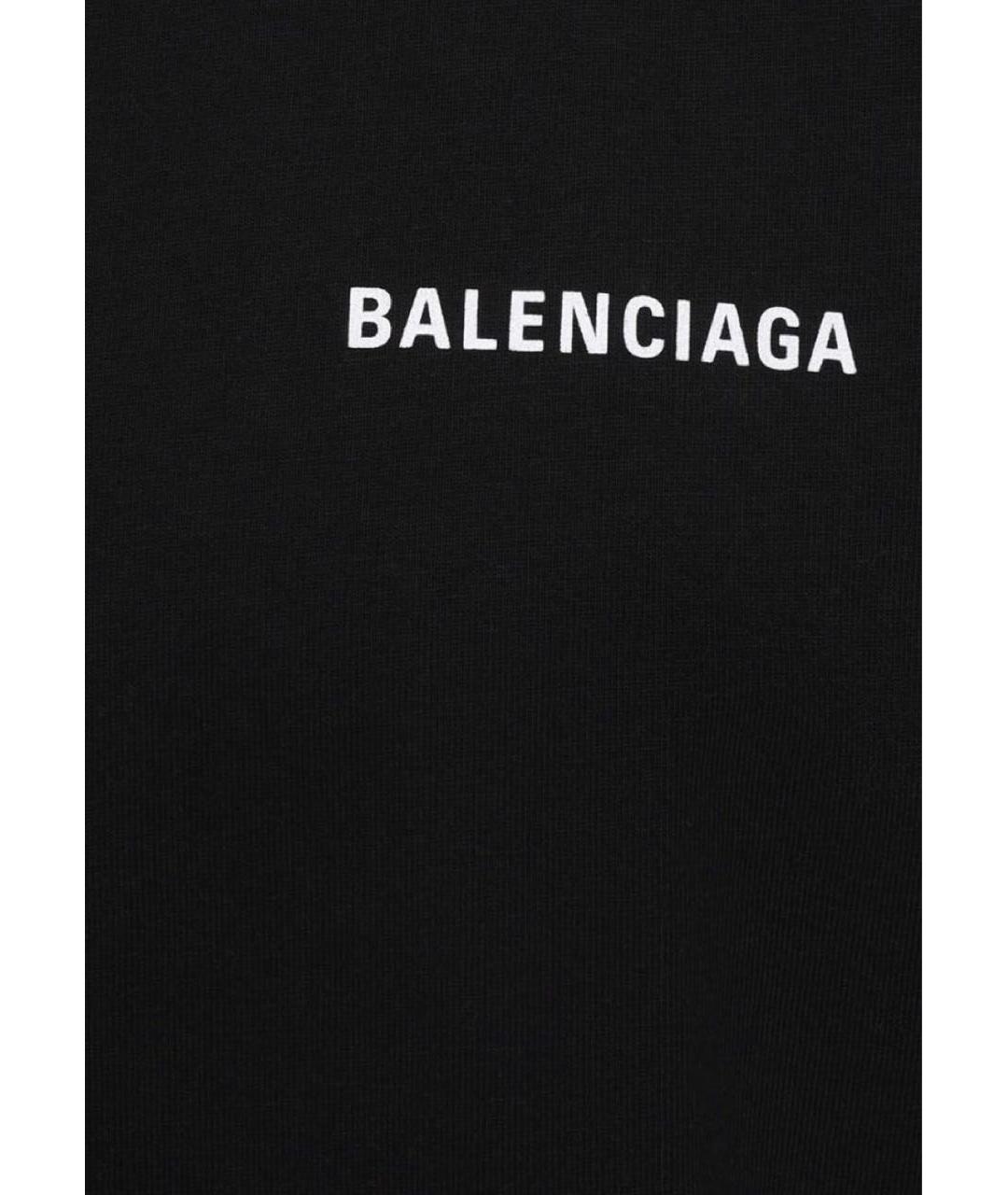 BALENCIAGA Черная хлопковая футболка, фото 3