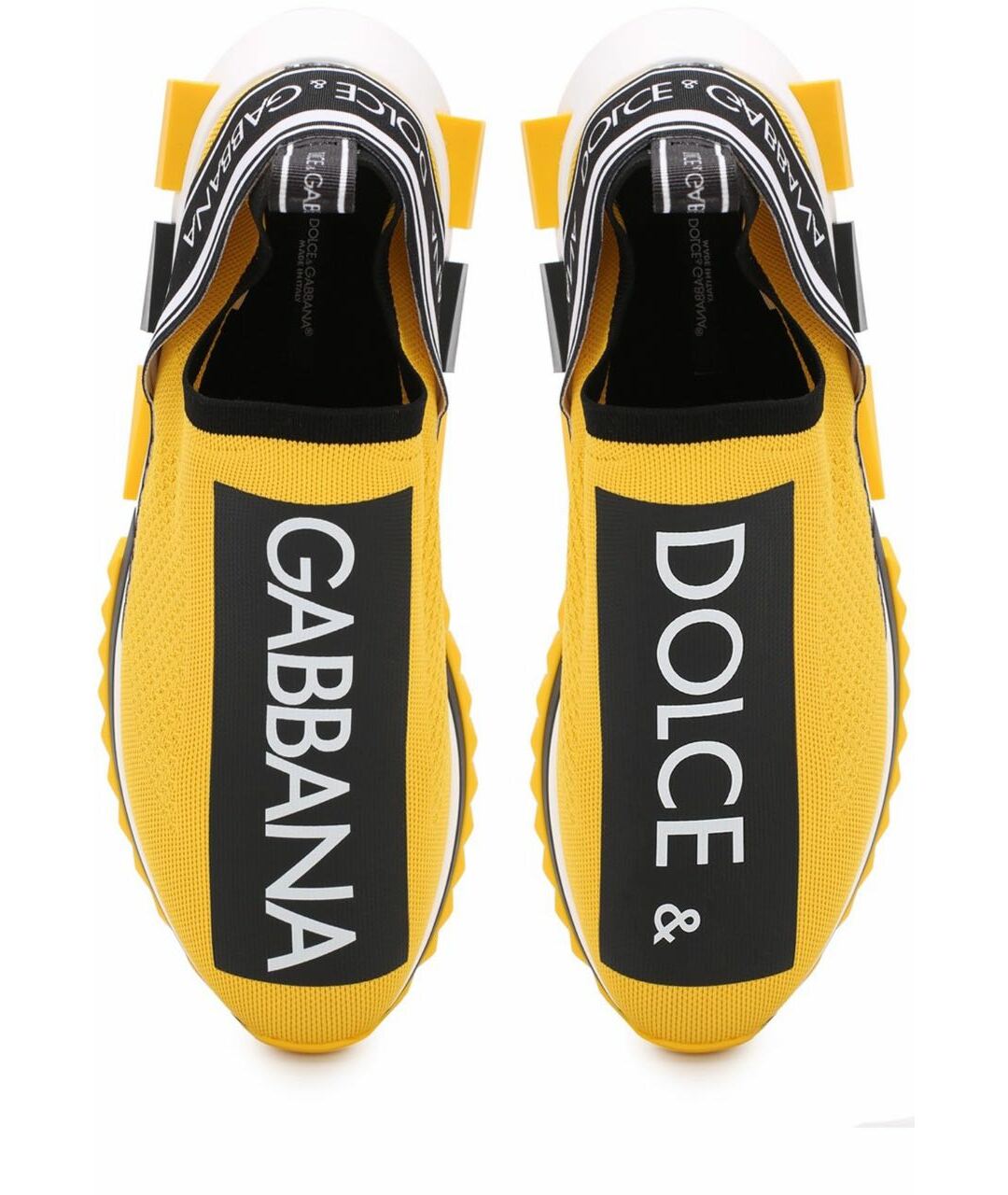DOLCE&GABBANA Желтые текстильные кроссовки, фото 4