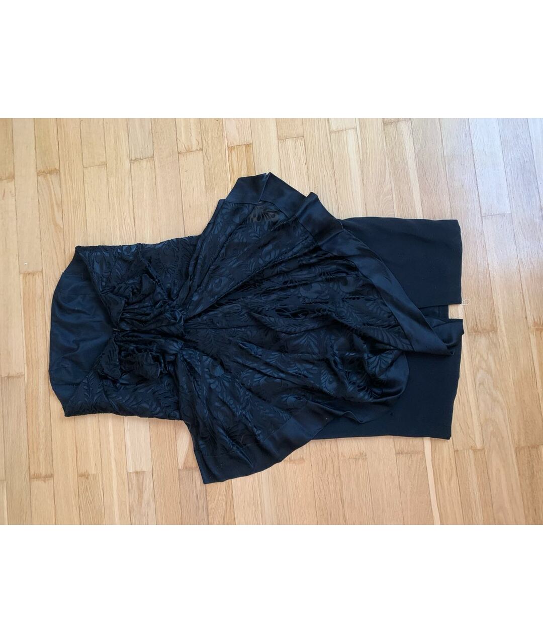 MARCHESA NOTTE Черное шелковое коктейльное платье, фото 2