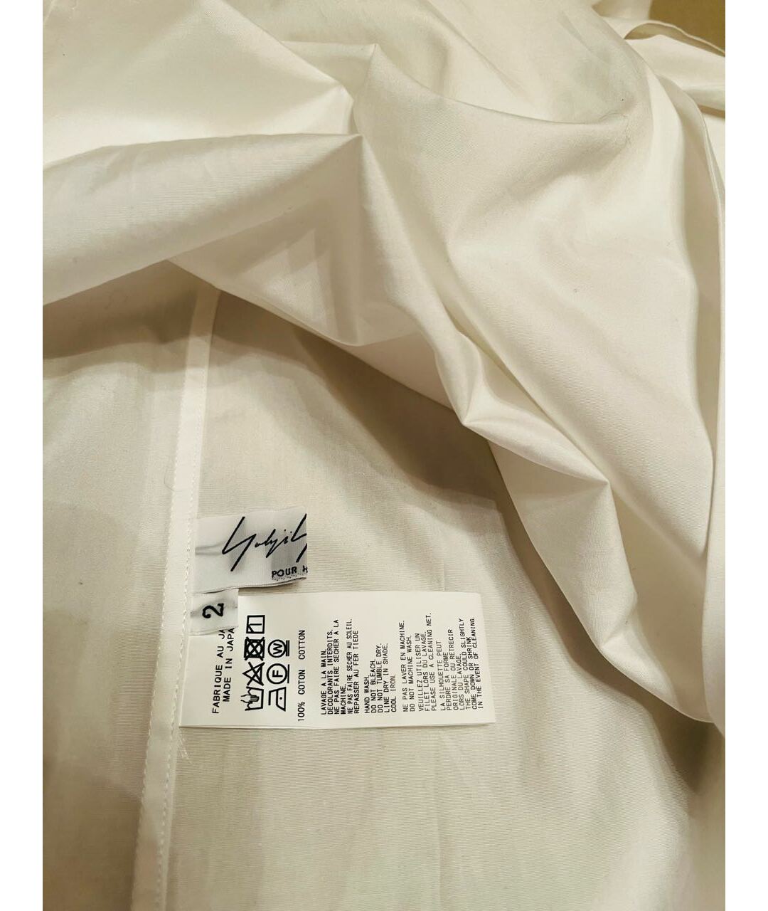 YOHJI YAMAMOTO Белая хлопковая классическая рубашка, фото 3