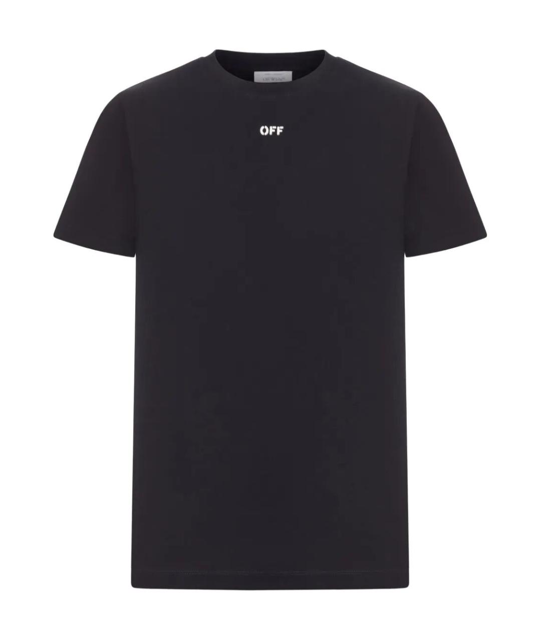 OFF-WHITE Черная хлопковая футболка, фото 1
