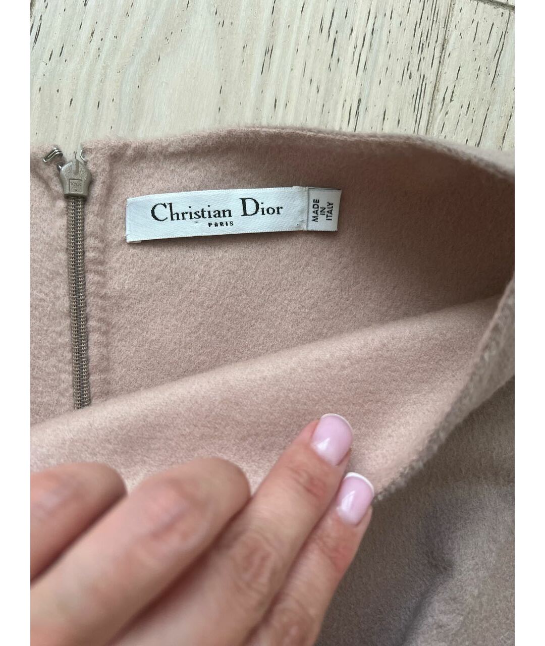 CHRISTIAN DIOR Бежевое кашемировое повседневное платье, фото 4
