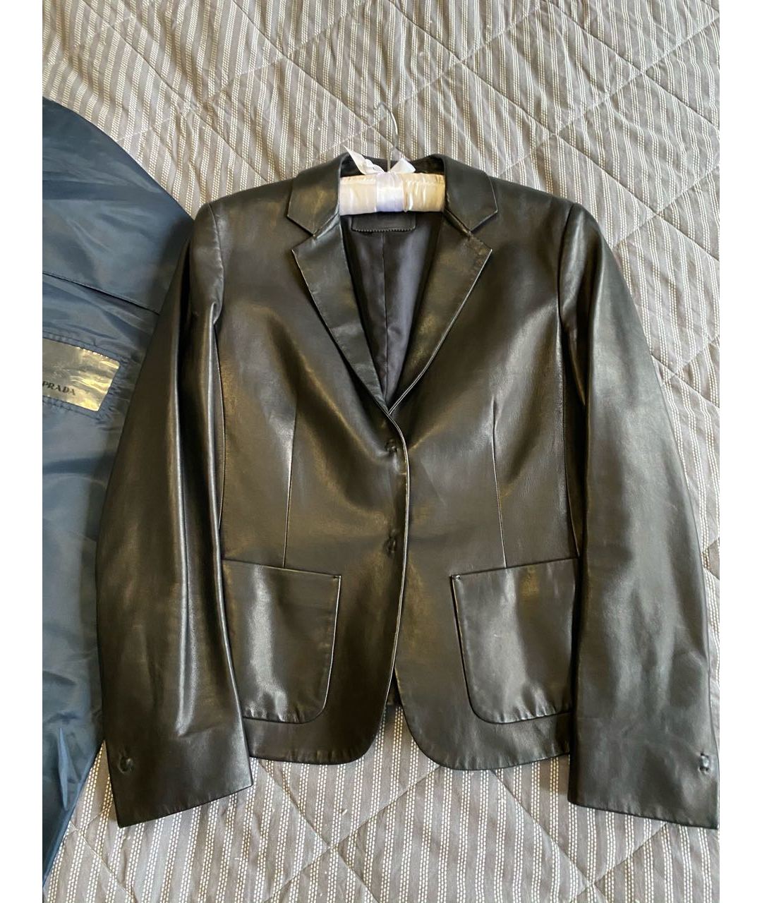 PRADA Черный кожаный жакет/пиджак, фото 7