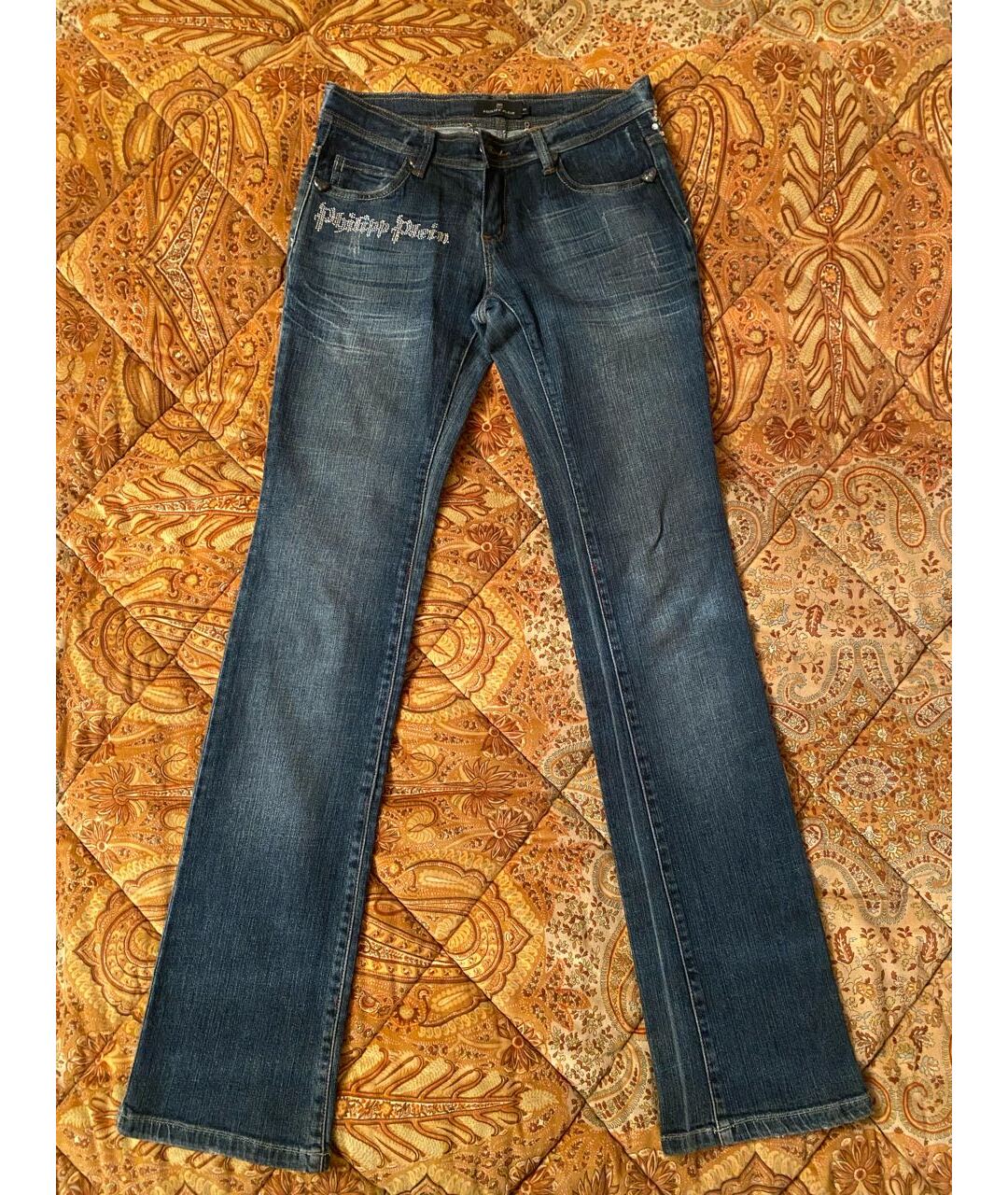 PHILIPP PLEIN Синие прямые джинсы, фото 5