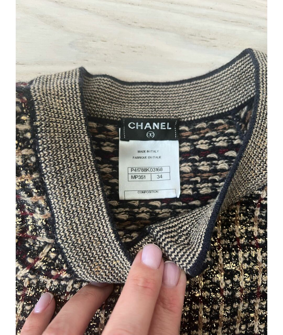 CHANEL Бежевое кашемировое повседневное платье, фото 3