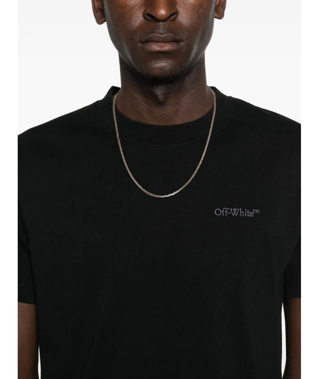 OFF-WHITE Черная хлопковая футболка, фото 3