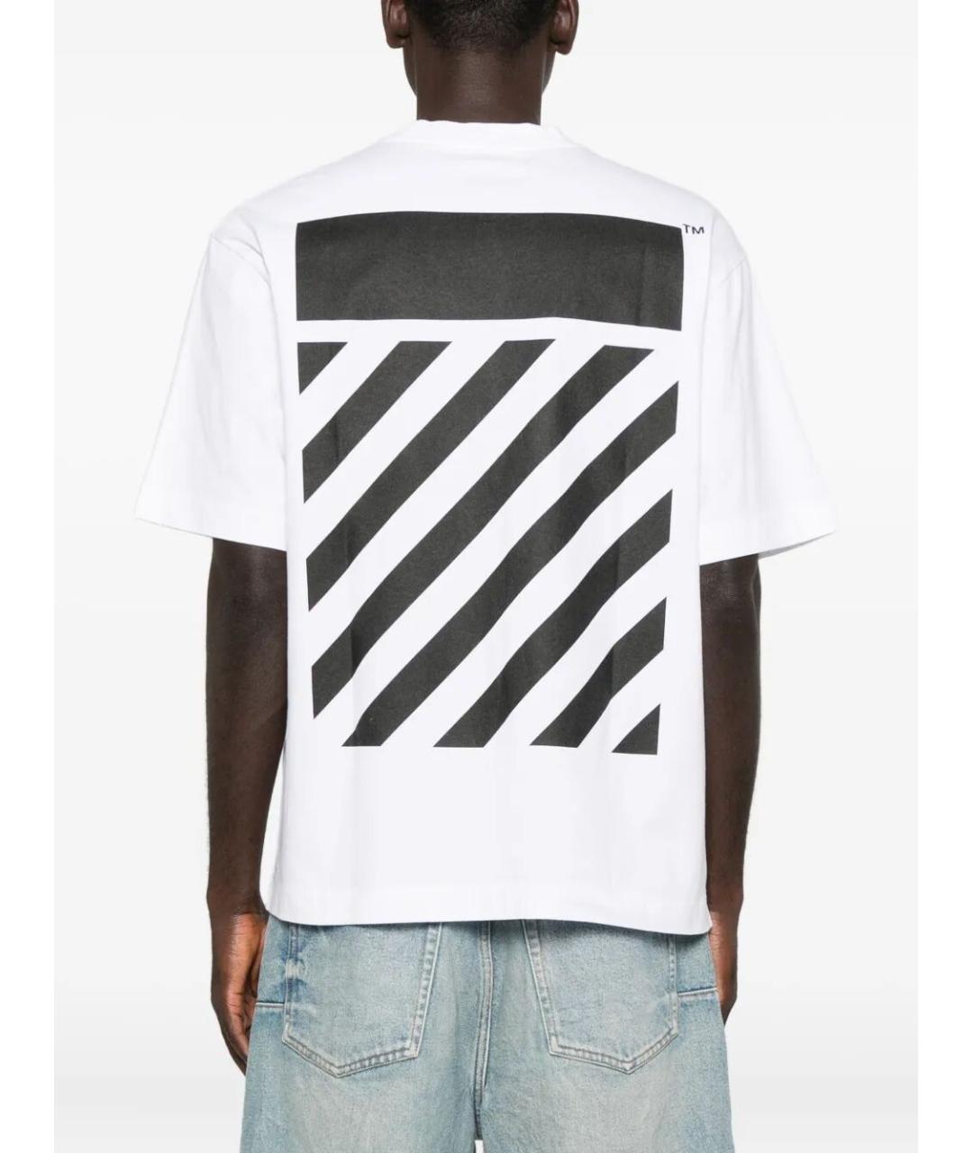 OFF-WHITE Белая хлопковая футболка, фото 3