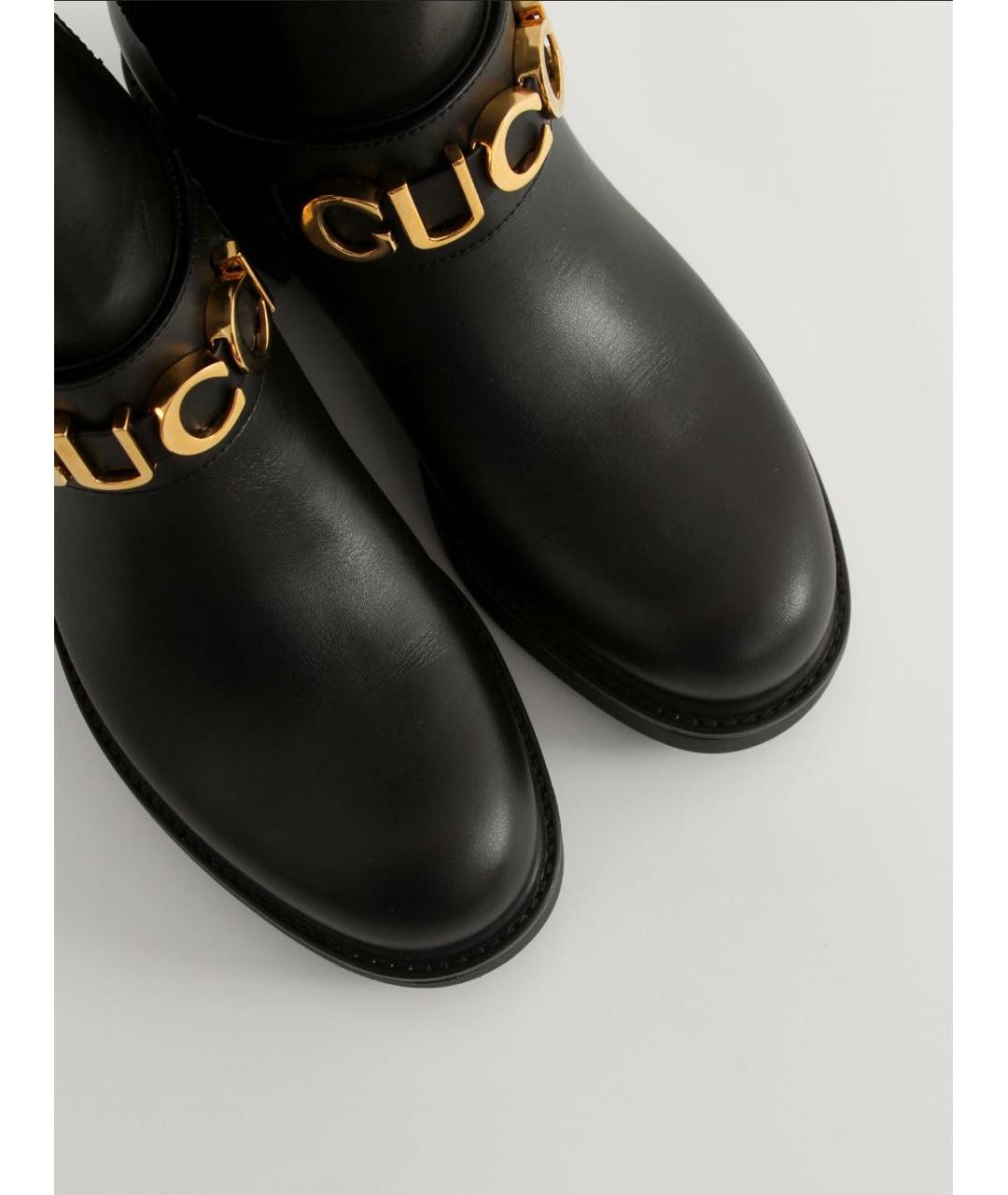 GUCCI Черные кожаные сапоги, фото 3