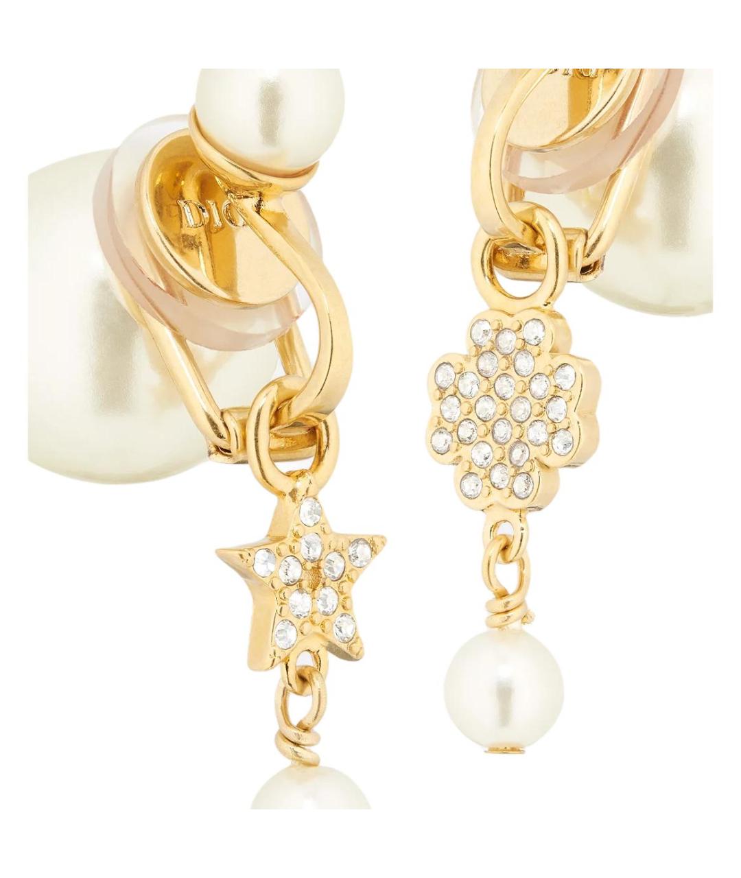 CHRISTIAN DIOR Золотые металлические серьги, фото 2
