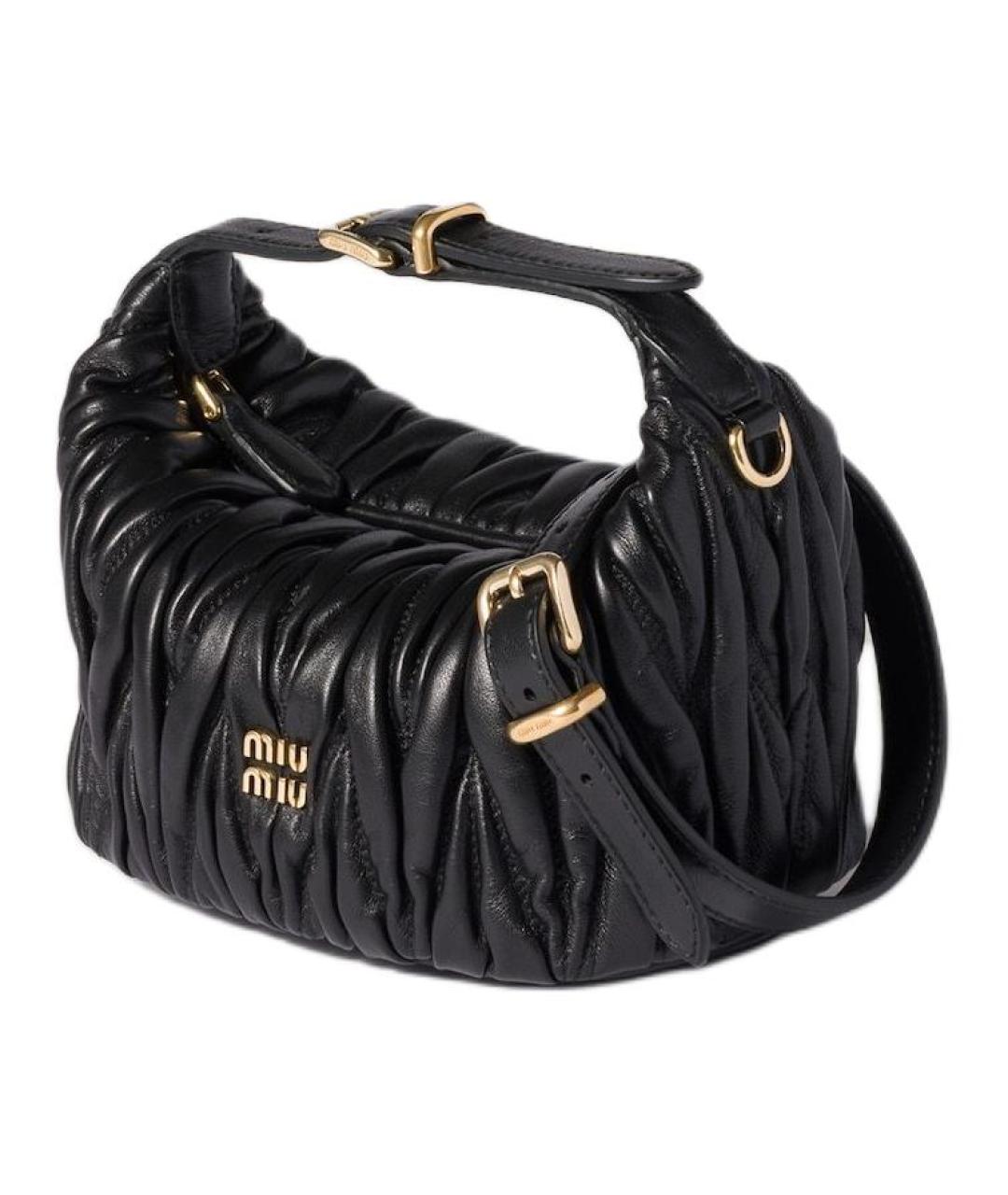 MIU MIU Черная кожаная сумка через плечо, фото 2