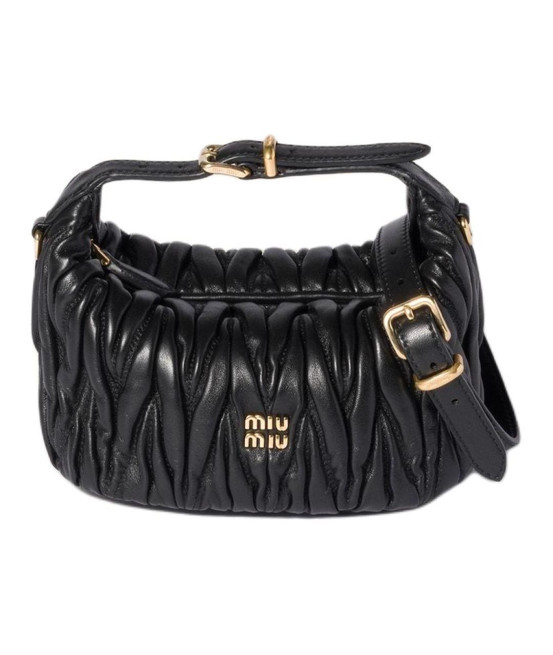 MIU MIU Черная кожаная сумка через плечо, фото 1