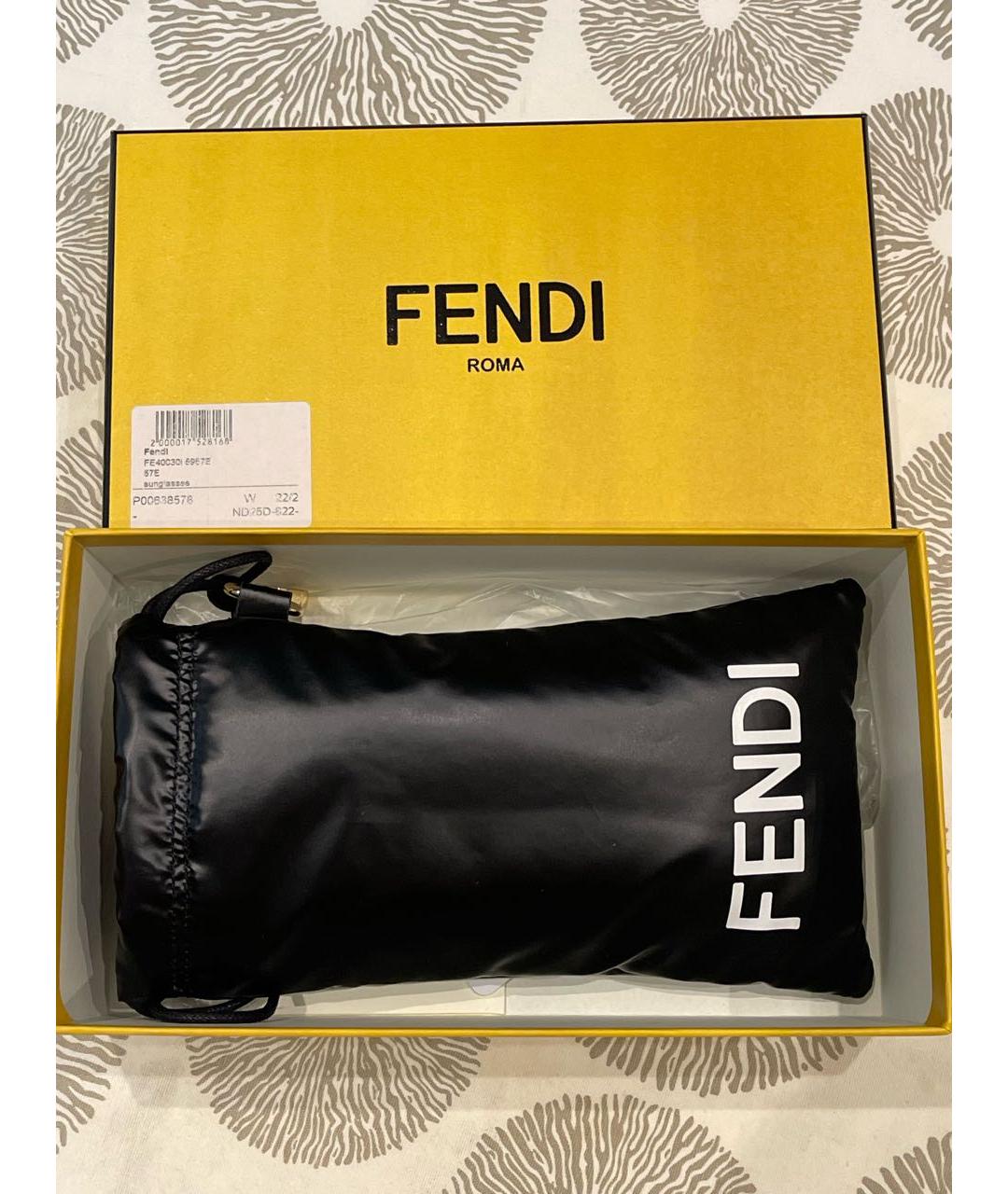 FENDI Коричневые пластиковые солнцезащитные очки, фото 6