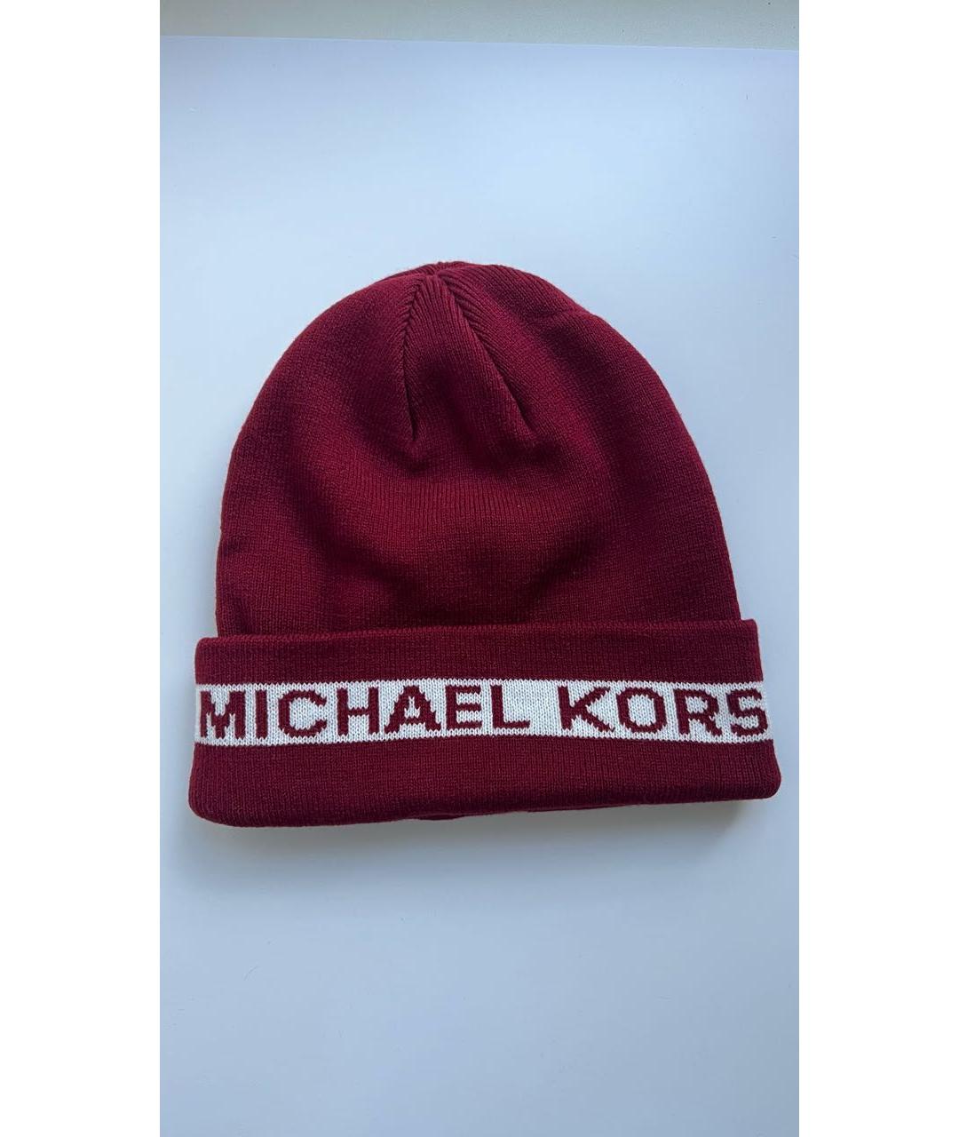 MICHAEL KORS Бордовая шерстяная шапка, фото 4