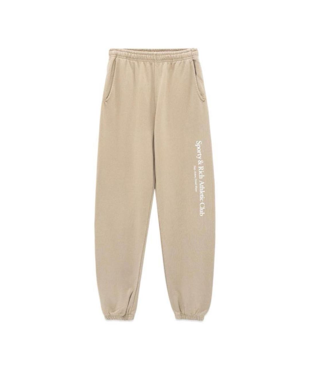SPORTY AND RICH Бежевые хлопковые спортивные брюки и шорты, фото 1