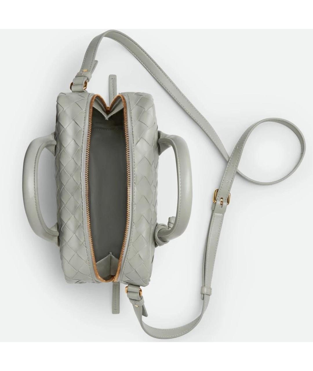 BOTTEGA VENETA Серая кожаная сумка через плечо, фото 3