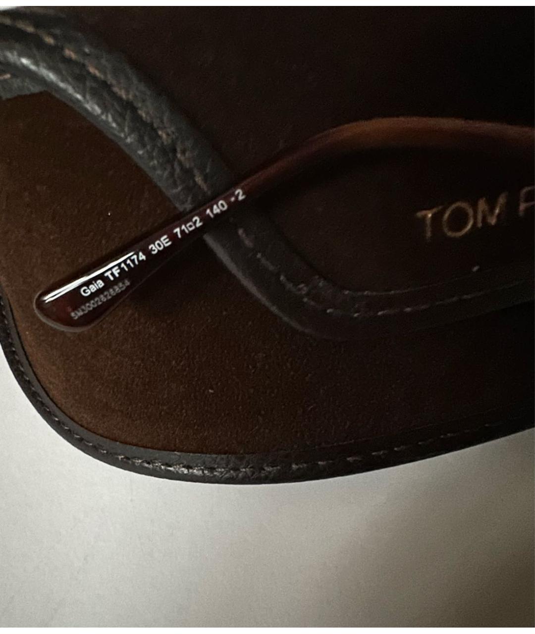 TOM FORD Желтые металлические солнцезащитные очки, фото 7