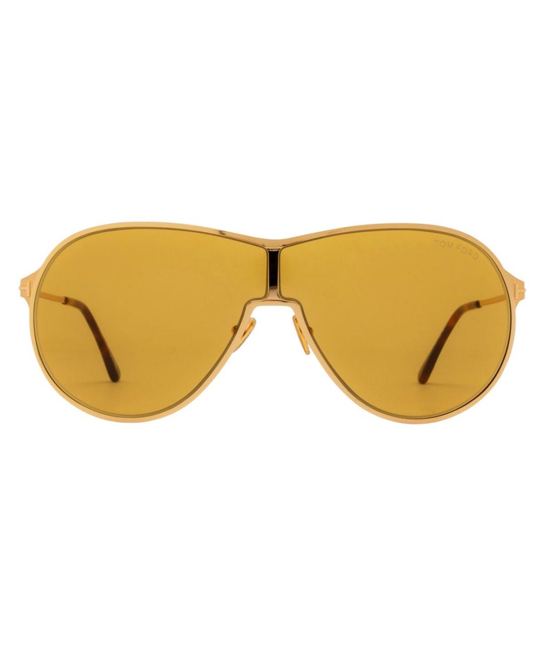 TOM FORD Желтые металлические солнцезащитные очки, фото 1