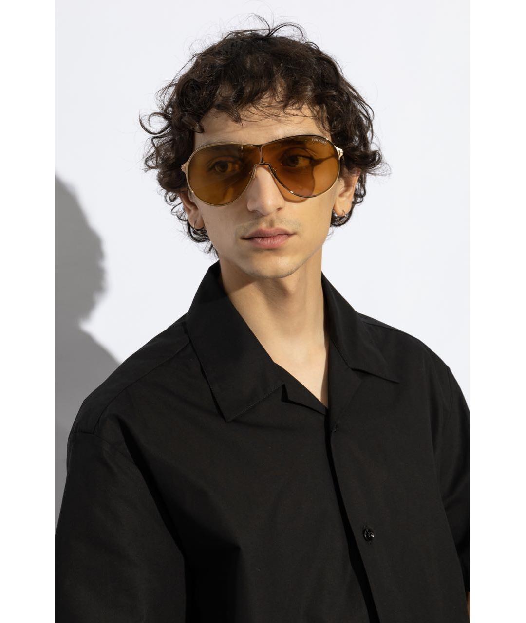 TOM FORD Желтые металлические солнцезащитные очки, фото 2