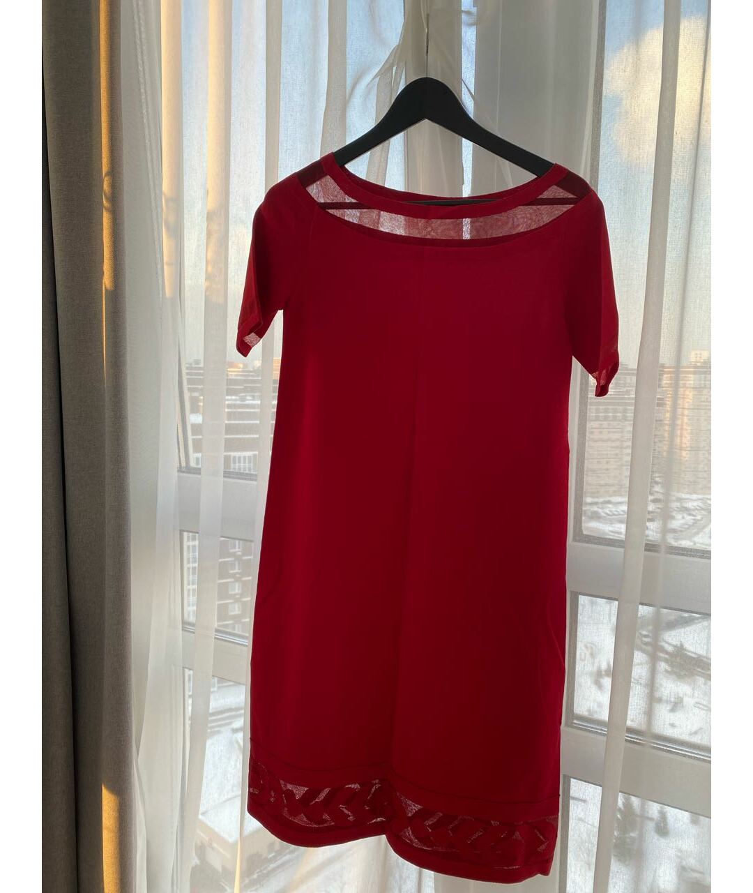 D.EXTERIOR Красное вискозное коктейльное платье, фото 6
