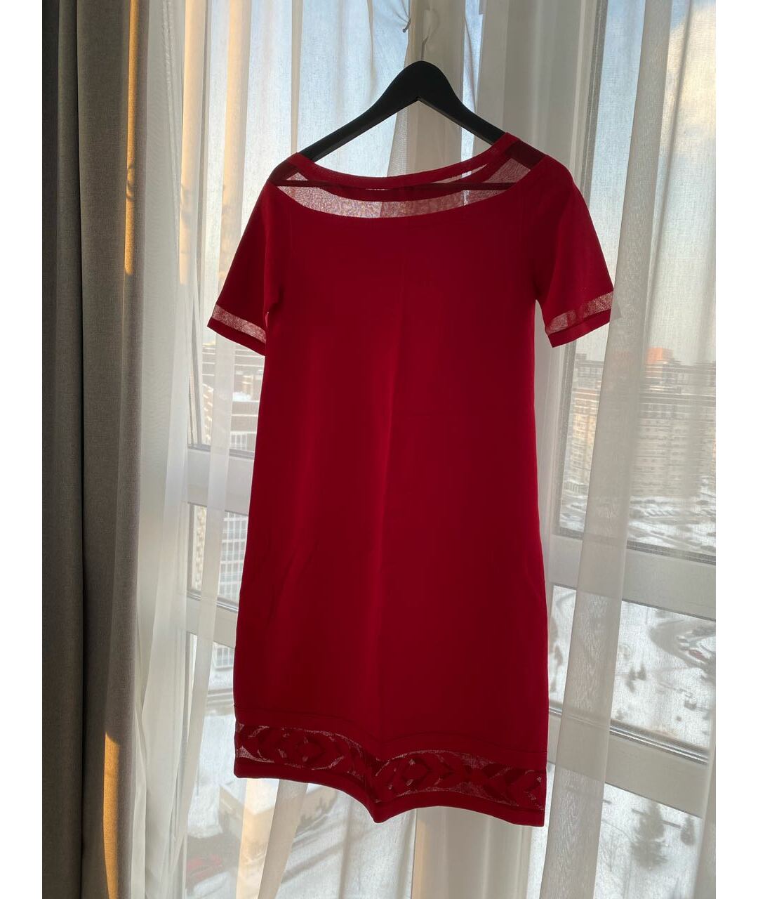 D.EXTERIOR Красное вискозное коктейльное платье, фото 2